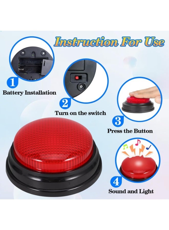 kaichi 4-Pack Game Buzzers with Lights & Sound – Family Feud Style Answer Buzzers for Kids & Adults, Classroom Quiz & Party Game Set - Image 5